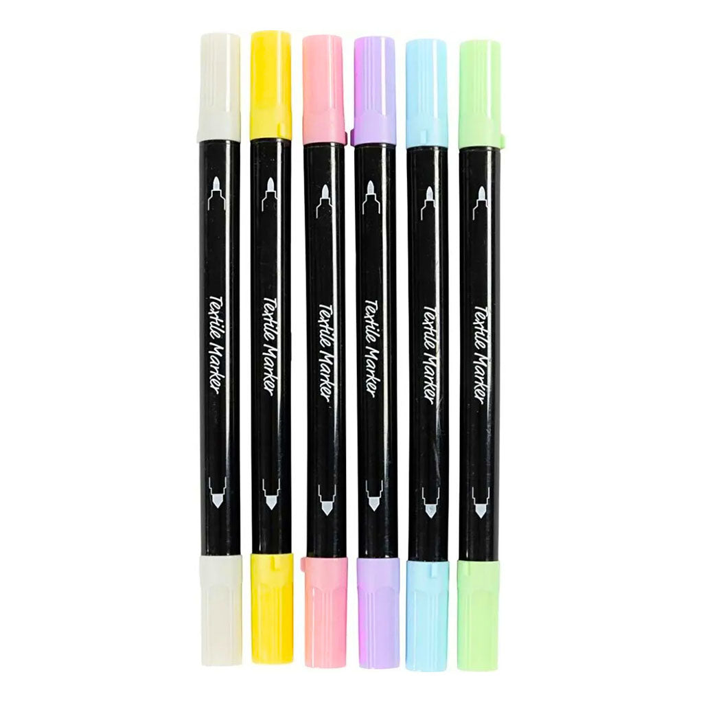 TEKSTIILITUSSIT 6KPL | PASTELLIVÄRIT