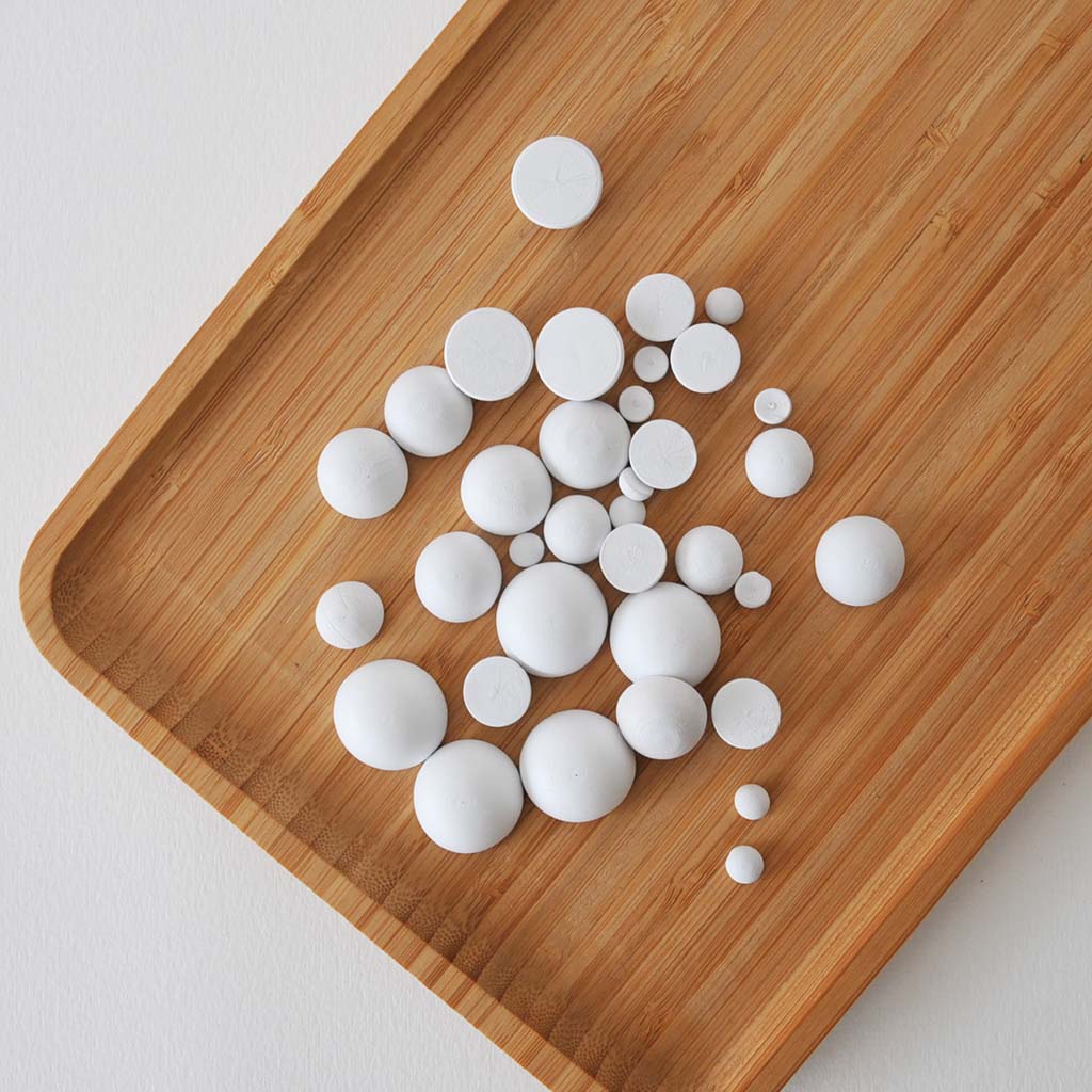 PUOLIPUUHELMET 35KPL | VALKOINEN LAJITELMA