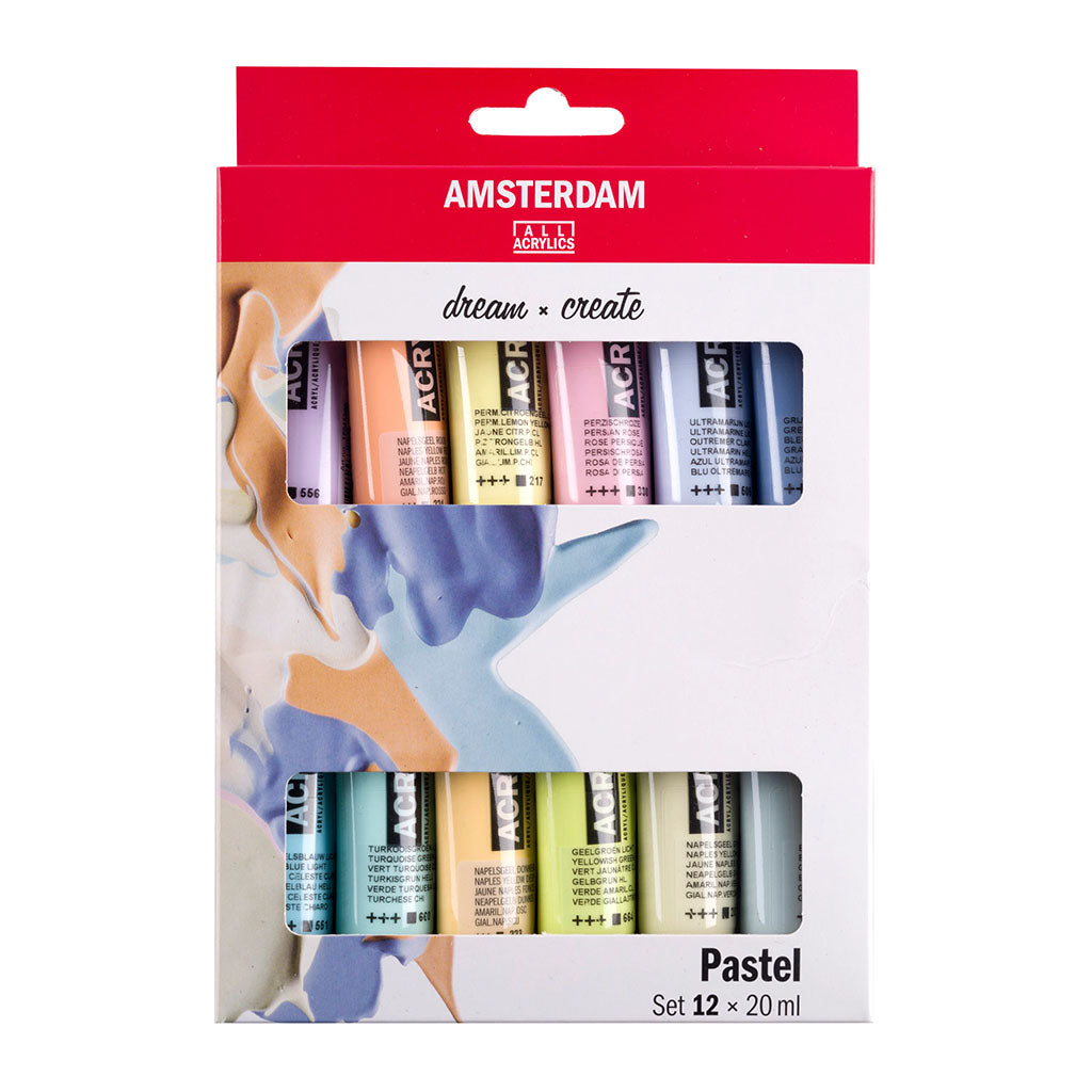 AMSTERDAM AKRYYLILAJITELMA 12X20ML | PASTELLISÄVYT