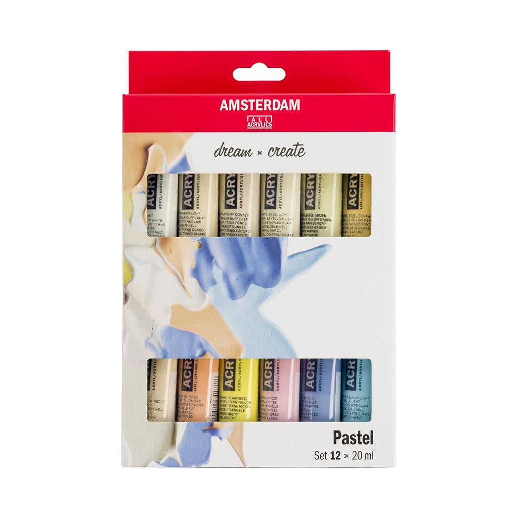 AMSTERDAM AKRYYLILAJITELMA 12x20ML - PASTELLISÄVYT